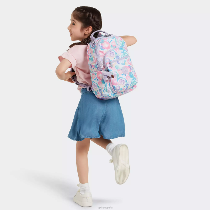 mochila pequeña con estampado de tablet seoul Kipling flores de agua mujer 884V349 mochilas de moda