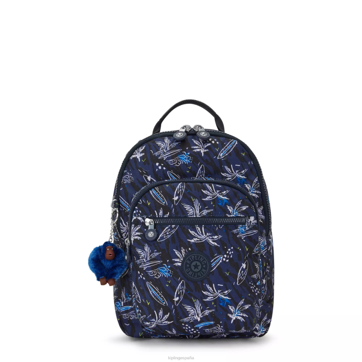 mochila pequeña con estampado de tablet seoul Kipling impresión de mar de surf mujer 884V348 mochilas de moda