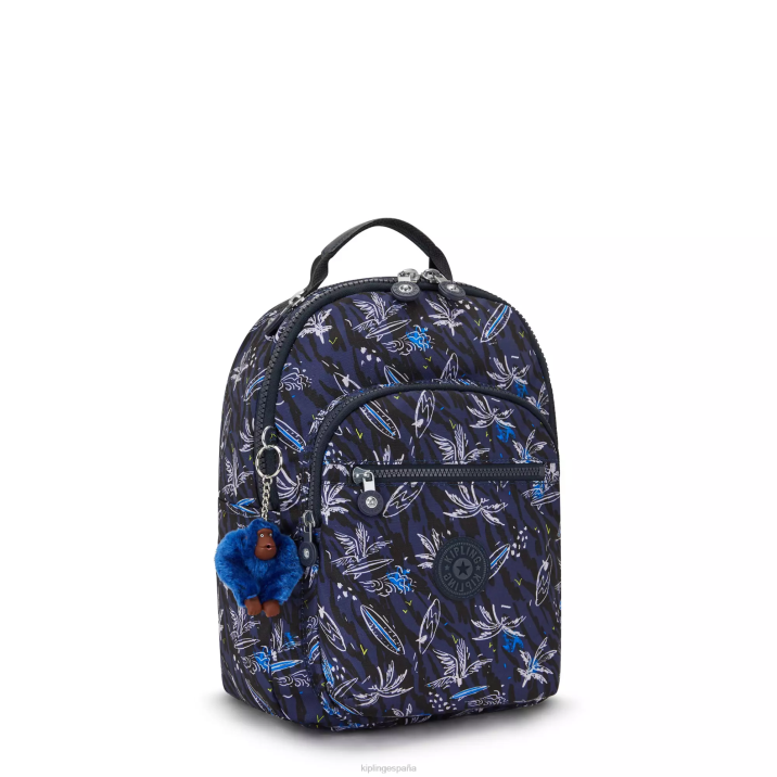 mochila pequeña con estampado de tablet seoul Kipling impresión de mar de surf mujer 884V348 mochilas de moda