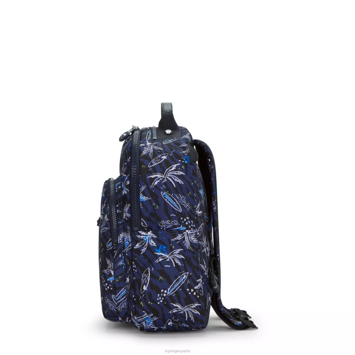 mochila pequeña con estampado de tablet seoul Kipling impresión de mar de surf mujer 884V348 mochilas de moda