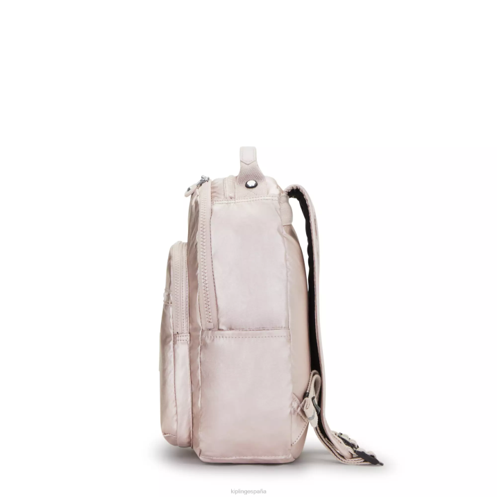 mochila pequeña con tablet metalizada seoul Kipling rosa metalica mujer 884V356 mochilas de moda