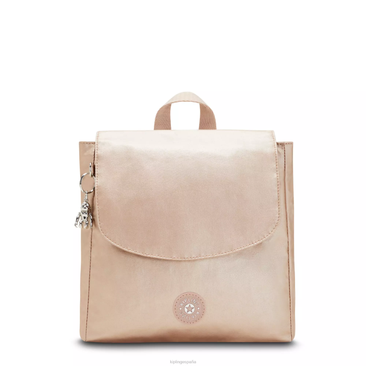 mochila pequeña dannie metalizada Kipling encanto de oro metálico mujer 884V391 mochilas de moda