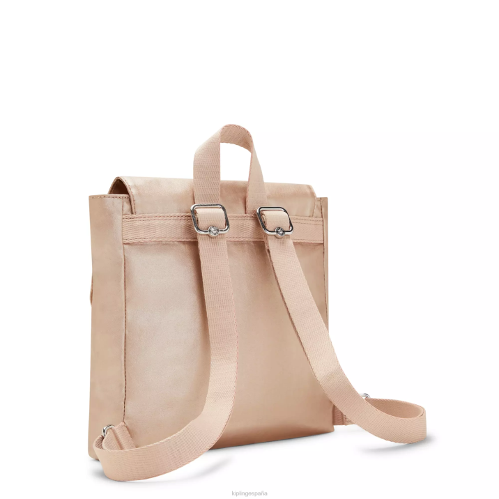 mochila pequeña dannie metalizada Kipling encanto de oro metálico mujer 884V391 mochilas de moda