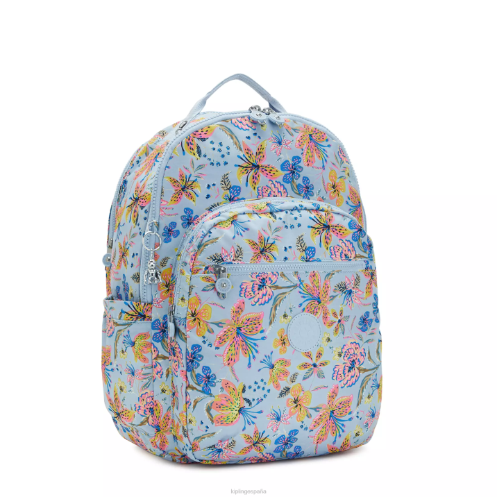 mochila extragrande para portátil de 17\" con estampado de seúl Kipling flores silvestres mujer 884V455 mochilas para portátiles