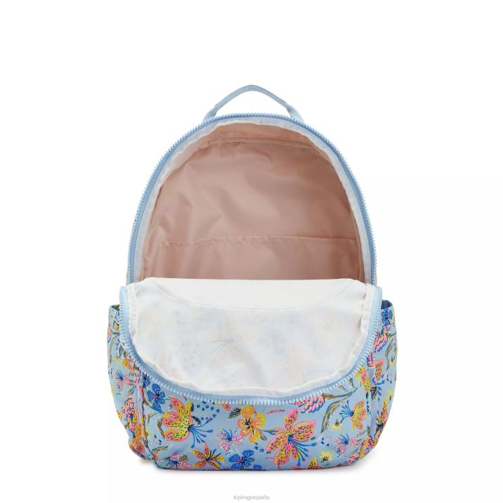 mochila extragrande para portátil de 17\" con estampado de seúl Kipling flores silvestres mujer 884V455 mochilas para portátiles