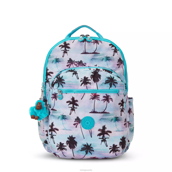 mochila extragrande para portátil de 17" con estampado de seúl Kipling impresión de la palma de la sombra mujer 884V453 mochilas para portátiles