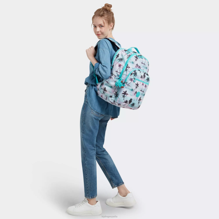 mochila extragrande para portátil de 17\" con estampado de seúl Kipling impresión de la palma de la sombra mujer 884V453 mochilas para portátiles