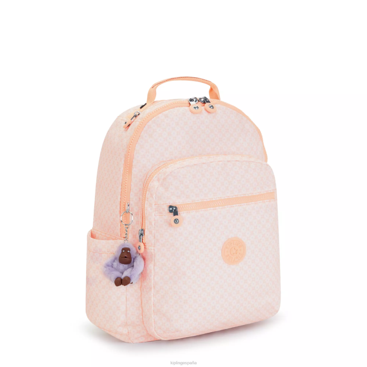 mochila grande para portátil de 15\" con estampado de seúl Kipling azulejo femenino mujer 884V467 mochilas para portátiles