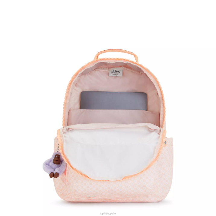 mochila grande para portátil de 15\" con estampado de seúl Kipling azulejo femenino mujer 884V467 mochilas para portátiles