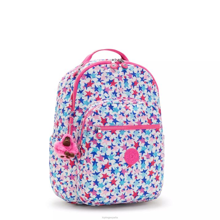 mochila grande para portátil de 15\" con estampado de seúl Kipling estrellas de amapola mujer 884V462 mochilas para portátiles