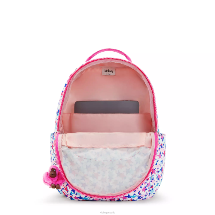 mochila grande para portátil de 15\" con estampado de seúl Kipling estrellas de amapola mujer 884V462 mochilas para portátiles