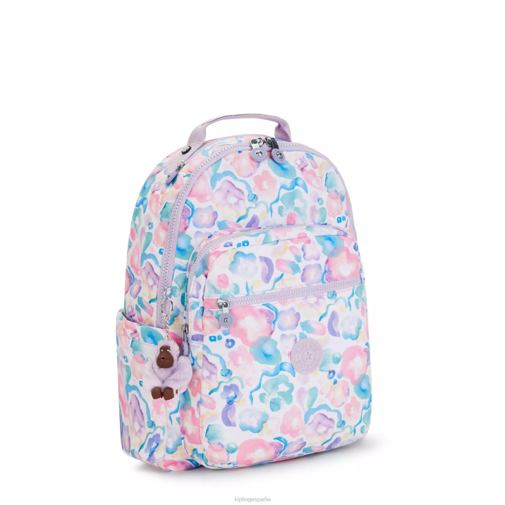 mochila grande para portátil de 15\" con estampado de seúl Kipling flores de agua mujer 884V469 mochilas para portátiles