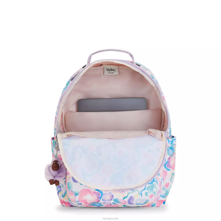 mochila grande para portátil de 15\" con estampado de seúl Kipling flores de agua mujer 884V469 mochilas para portátiles