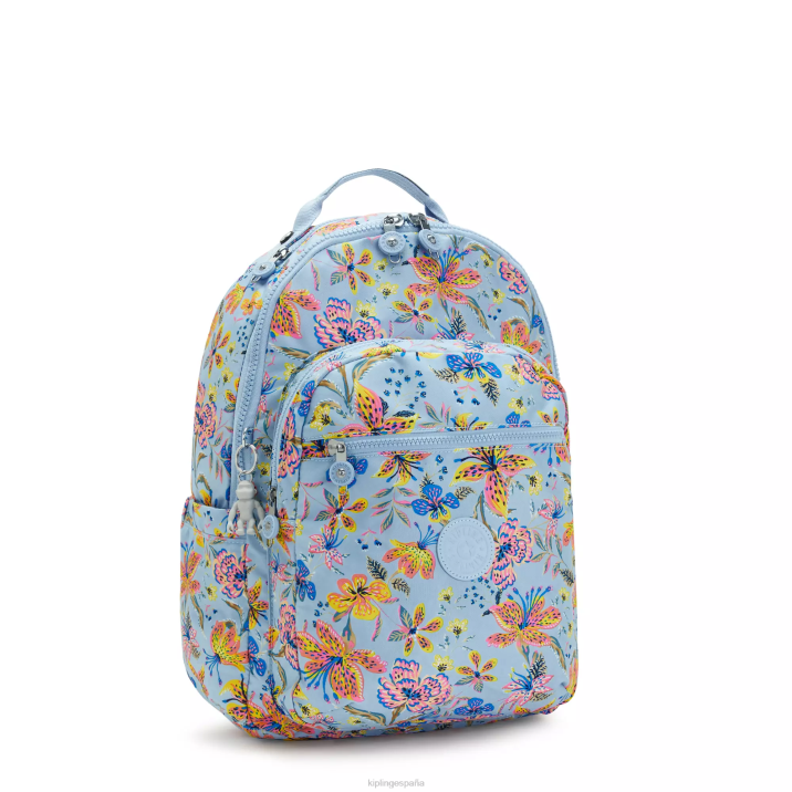 mochila grande para portátil de 15\" con estampado de seúl Kipling flores silvestres mujer 884V346 mochilas para portátiles