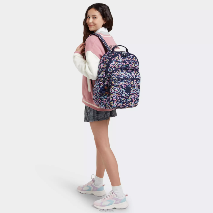mochila grande para portátil de 15\" con estampado de seúl Kipling impresión de fiesta de palma mujer 884V466 mochilas para portátiles