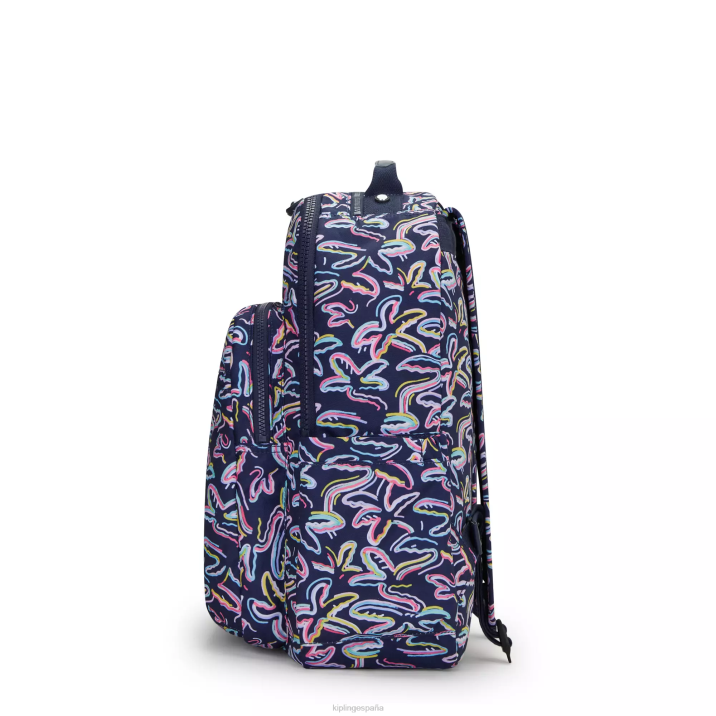 mochila grande para portátil de 15\" con estampado de seúl Kipling impresión de fiesta de palma mujer 884V466 mochilas para portátiles