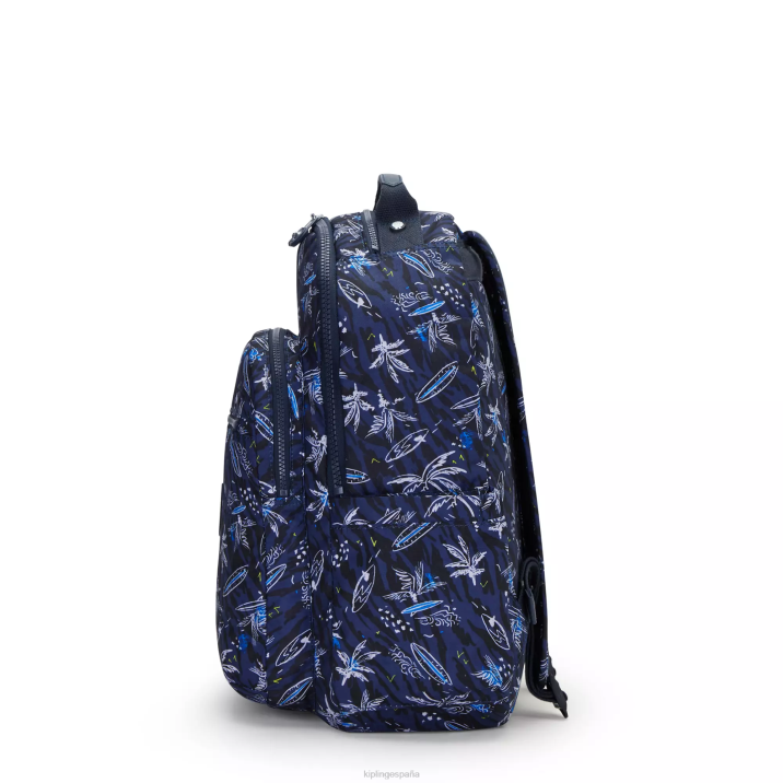 mochila grande para portátil de 15\" con estampado de seúl Kipling impresión de mar de surf mujer 884V464 mochilas para portátiles
