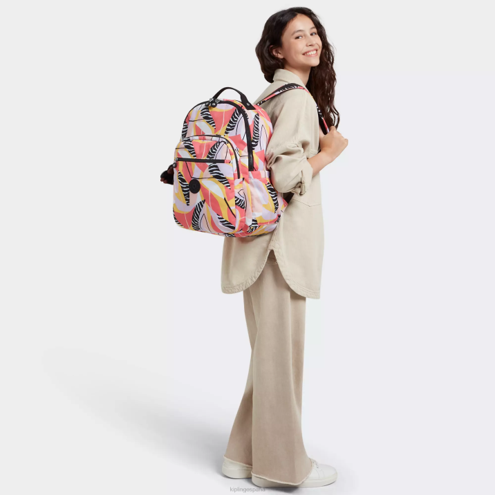 mochila grande para portátil de 15\" con estampado de seúl Kipling licencia abstracta mujer 884V468 mochilas para portátiles