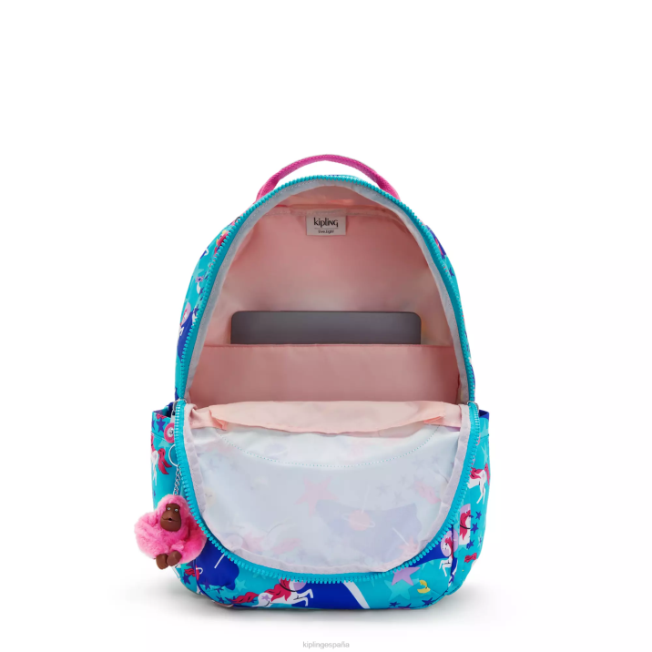 mochila grande para portátil de 15\" con estampado de seúl Kipling unicornios espaciales mujer 884V463 mochilas para portátiles
