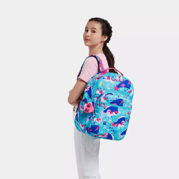 mochila grande para portátil de 15\" con estampado de seúl Kipling unicornios espaciales mujer 884V463 mochilas para portátiles