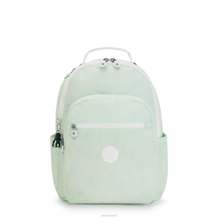 mochila grande para portátil de 15" de seúl Kipling aireado verde mujer 884V473 mochilas para portátiles