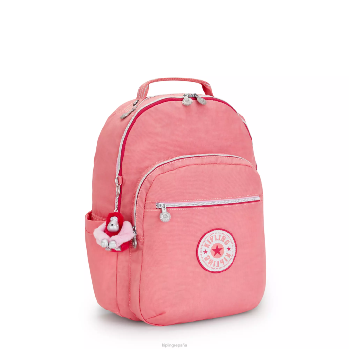mochila grande para portátil de 15\" de seúl Kipling alegre diversión rosa mujer 884V443 mochilas para portátiles