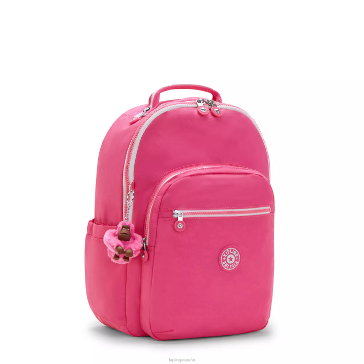 mochila grande para portátil de 15\" de seúl Kipling rosa fresca mujer 884V428 mochilas para portátiles