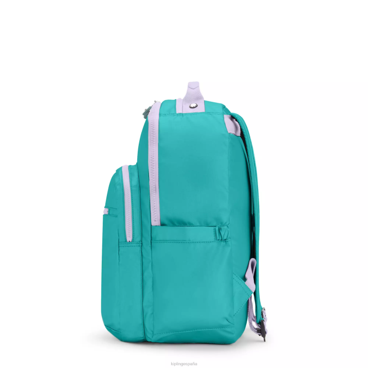 mochila grande para portátil de 15\" de seúl Kipling surfista verde mujer 884V429 mochilas para portátiles