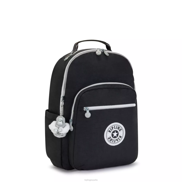 mochila grande para portátil de 15\" de seúl Kipling verdadera diversión negra mujer 884V442 mochilas para portátiles