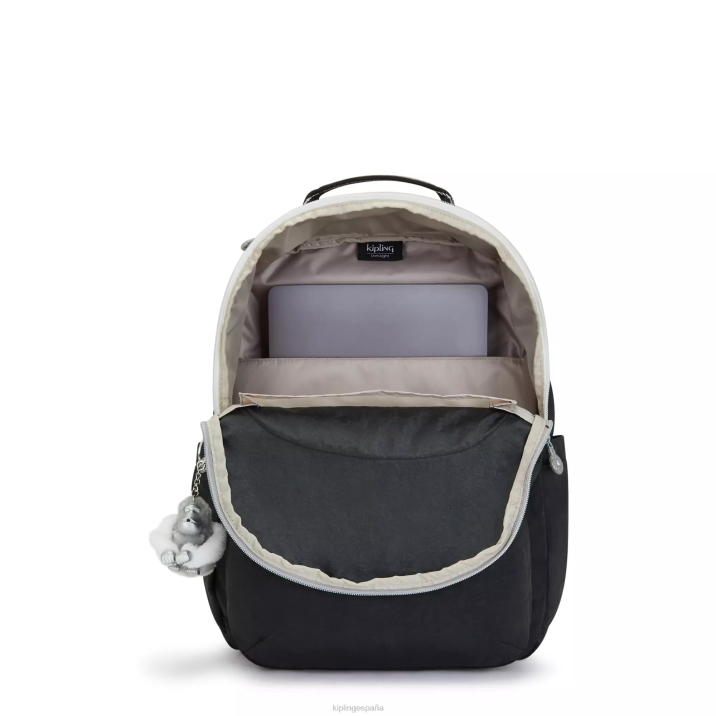 mochila grande para portátil de 15\" de seúl Kipling verdadera diversión negra mujer 884V442 mochilas para portátiles