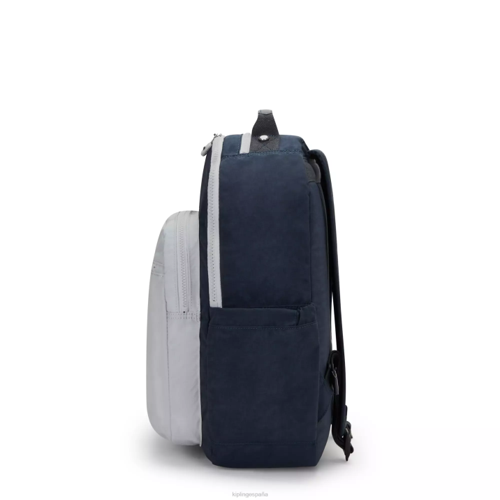 mochila grande para portátil de 15\" de seúl Kipling verdadero azul gris mujer 884V430 mochilas para portátiles