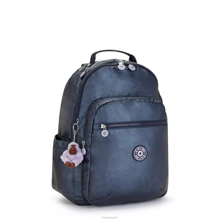 mochila para portátil de 15\" metalizada grande seoul Kipling almirante azul mujer 884V460 mochilas para portátiles