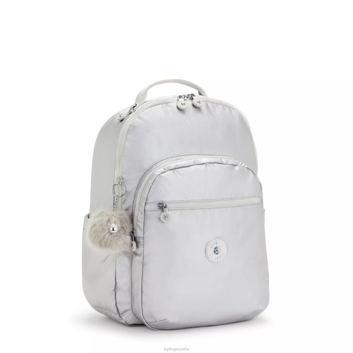 mochila para portátil de 15\" metalizada grande seoul Kipling caramelo metálico mujer 884V458 mochilas para portátiles