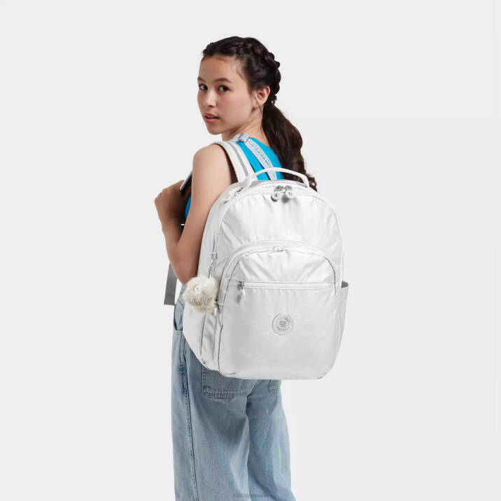 mochila para portátil de 15\" metalizada grande seoul Kipling caramelo metálico mujer 884V458 mochilas para portátiles