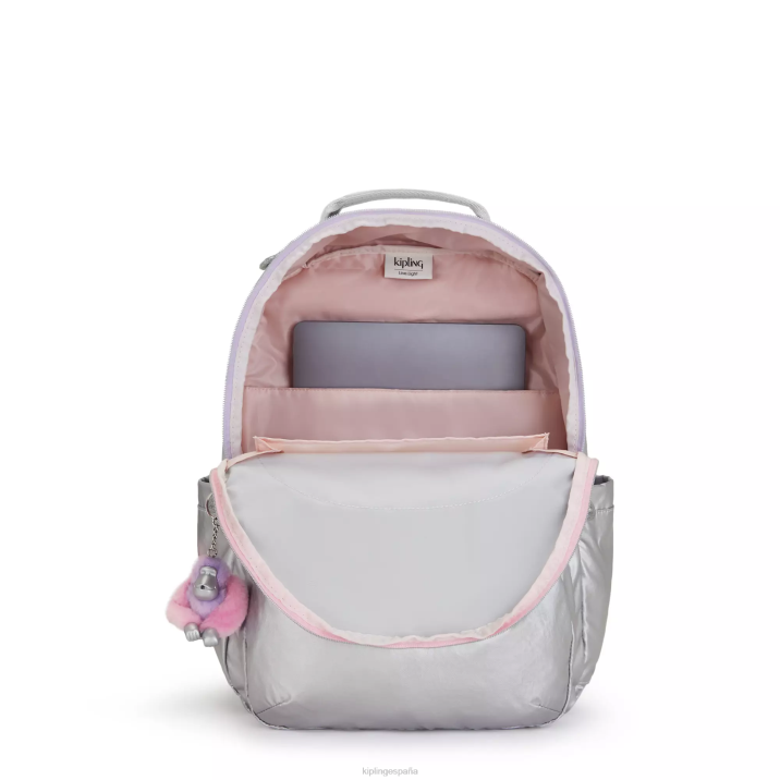 mochila para portátil de 15\" metalizada grande seoul Kipling diversión de metal dulce mujer 884V448 mochilas para portátiles