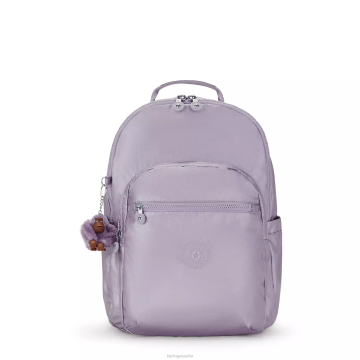 mochila para portátil de 15" metalizada grande seoul Kipling orquídea metálica mujer 884V502 mochilas para portátiles