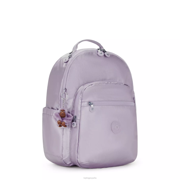 mochila para portátil de 15\" metalizada grande seoul Kipling orquídea metálica mujer 884V502 mochilas para portátiles