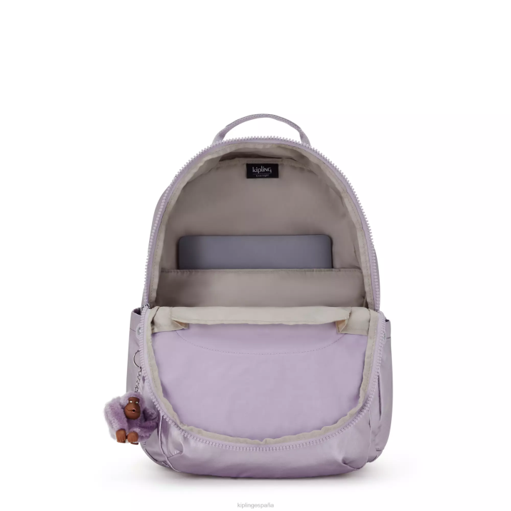 mochila para portátil de 15\" metalizada grande seoul Kipling orquídea metálica mujer 884V502 mochilas para portátiles