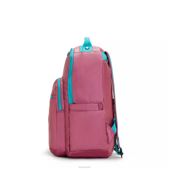 mochila para portátil de 15\" metalizada grande seoul Kipling rosa metalizado fresco mujer 884V459 mochilas para portátiles