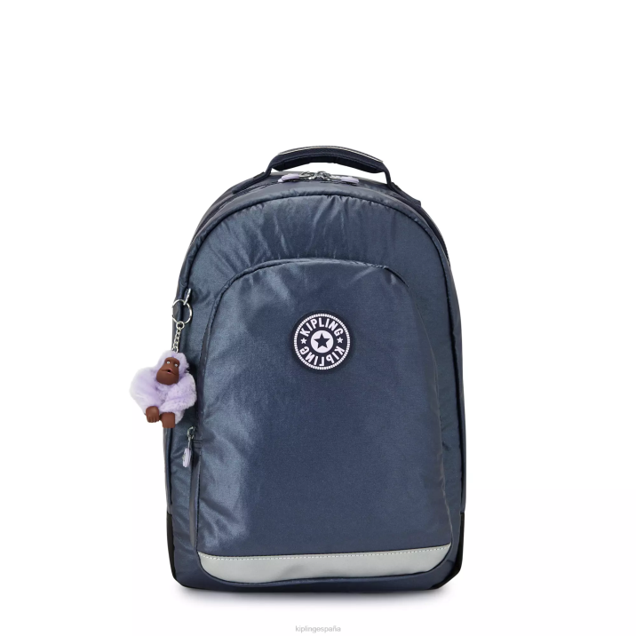 mochila para portátil de 17" Classroom metalizada Kipling almirante azul mujer 884V477 mochilas para portátiles