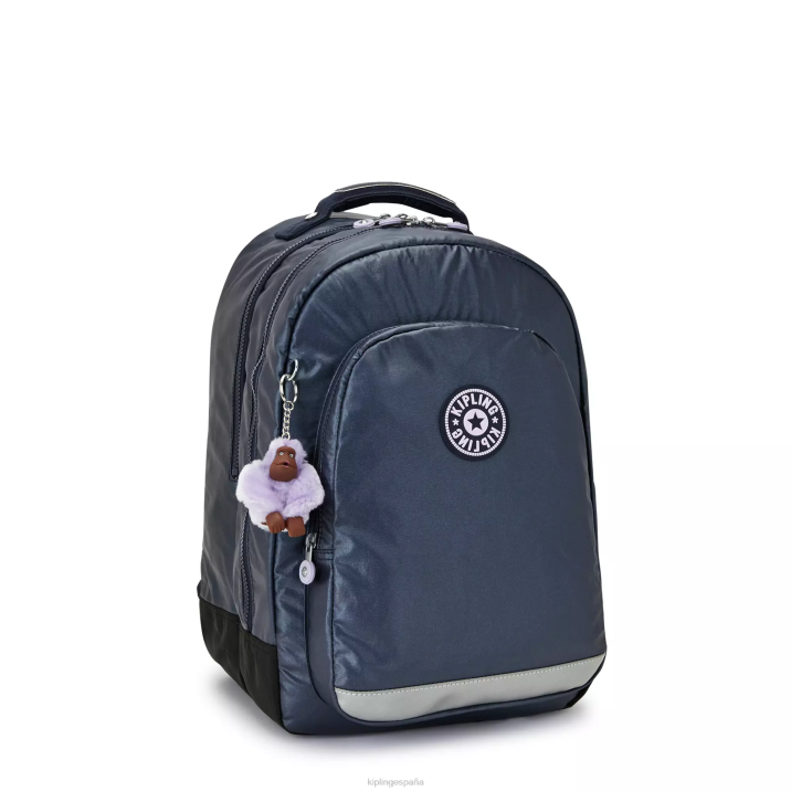 mochila para portátil de 17\" Classroom metalizada Kipling almirante azul mujer 884V477 mochilas para portátiles