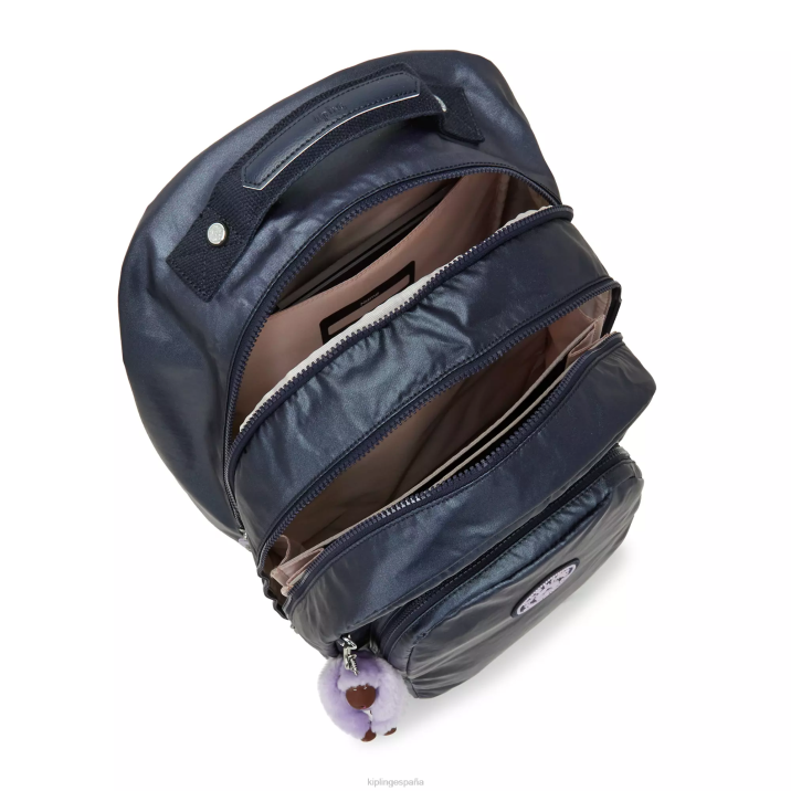 mochila para portátil de 17\" Classroom metalizada Kipling almirante azul mujer 884V477 mochilas para portátiles