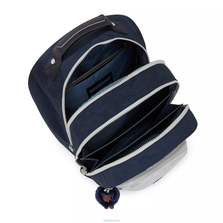 mochila para portátil de 17\" para sala de clases Kipling verdadero azul gris mujer 884V435 mochilas para portátiles