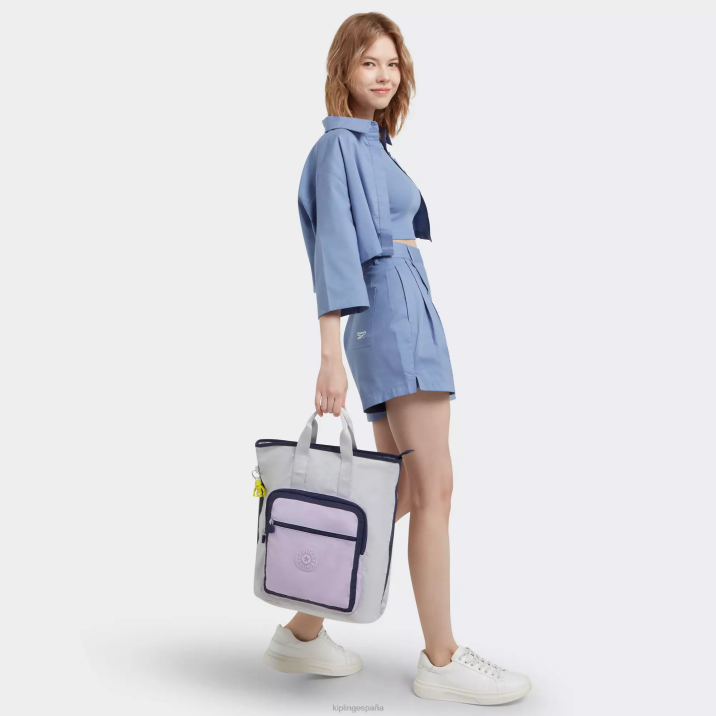 mochila sia para portátil de 15\" Kipling bloque gris lila mujer 884V446 mochilas para portátiles