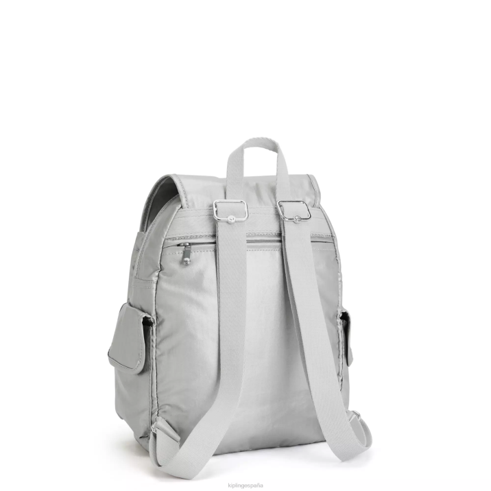 mochila city pack metalizada pequeña Kipling metálico brillante mujer 884V380 mochilas pequeñas