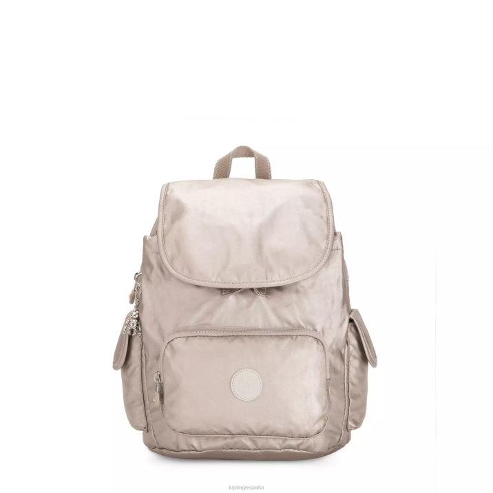 mochila city pack metalizada pequeña Kipling resplandor metalico mujer 884V381 mochilas pequeñas