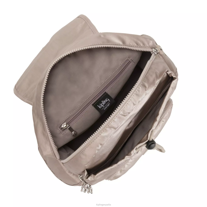 mochila city pack metalizada pequeña Kipling resplandor metalico mujer 884V381 mochilas pequeñas