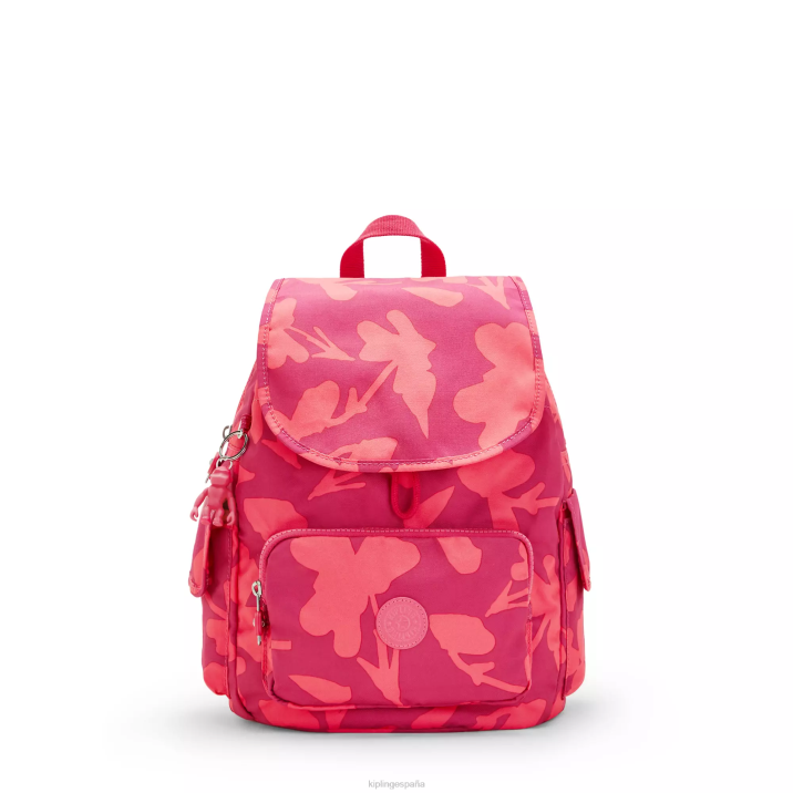 mochila city pack pequeña estampada Kipling flor de coral mujer 884V378 mochilas pequeñas