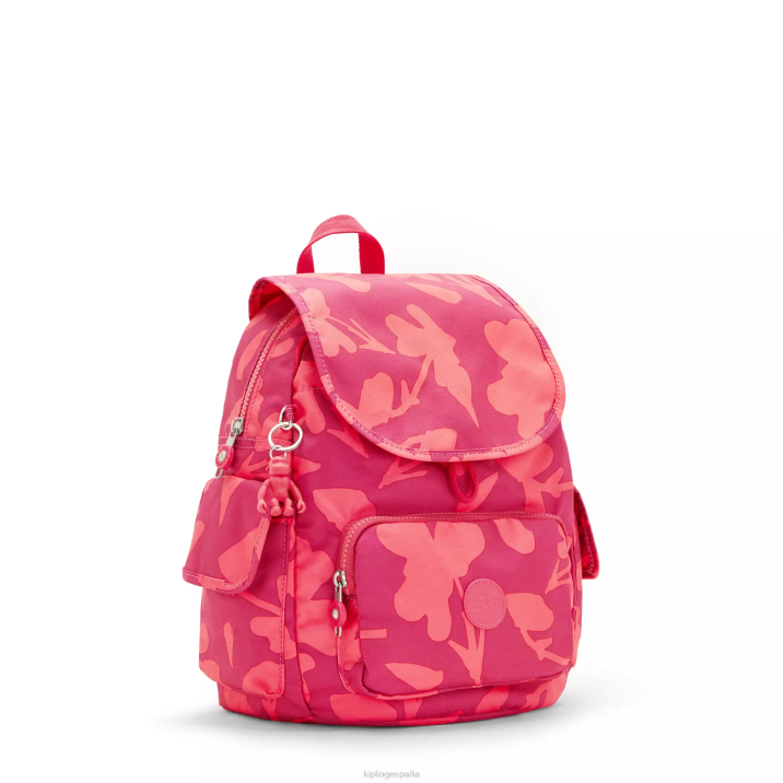 mochila city pack pequeña estampada Kipling flor de coral mujer 884V378 mochilas pequeñas