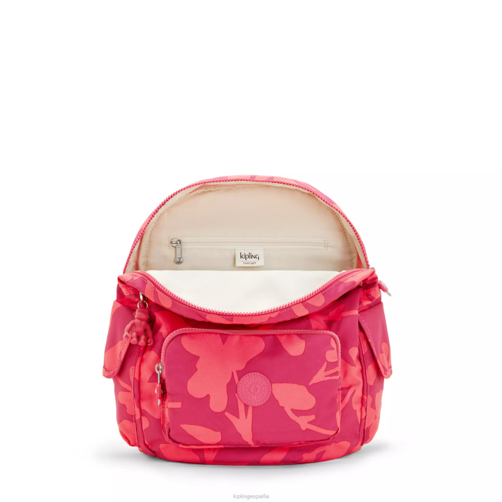 mochila city pack pequeña estampada Kipling flor de coral mujer 884V378 mochilas pequeñas